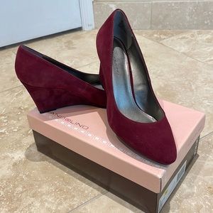 Leather Suede Wine Shoes